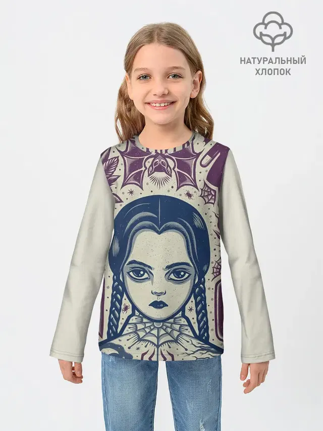 Детский лонгслив с принтом «Мультфильмы — THE ADDAMS FAMILY NW2»