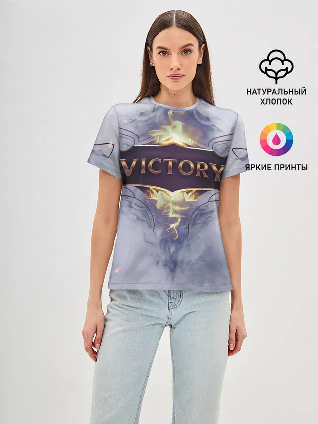Женская базовая футболка с принтом «Victory»