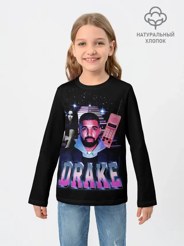 Детский лонгслив с принтом «Drake — ДРЕЙК ГРЭМ»