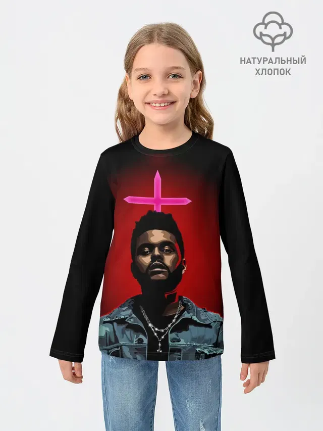 Детский лонгслив с принтом «The Weeknd — Weekend style»