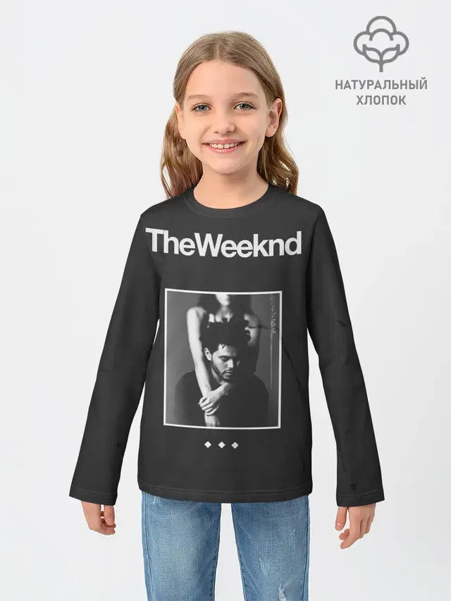 Детский лонгслив с принтом «The Weeknd — Эйбл с подругой»
