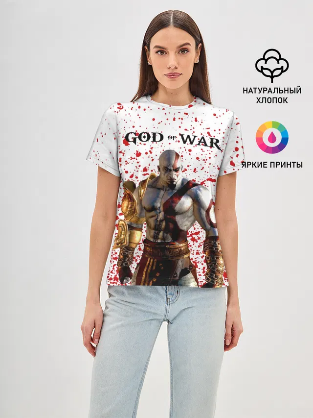 Женская базовая футболка с принтом «God of war»