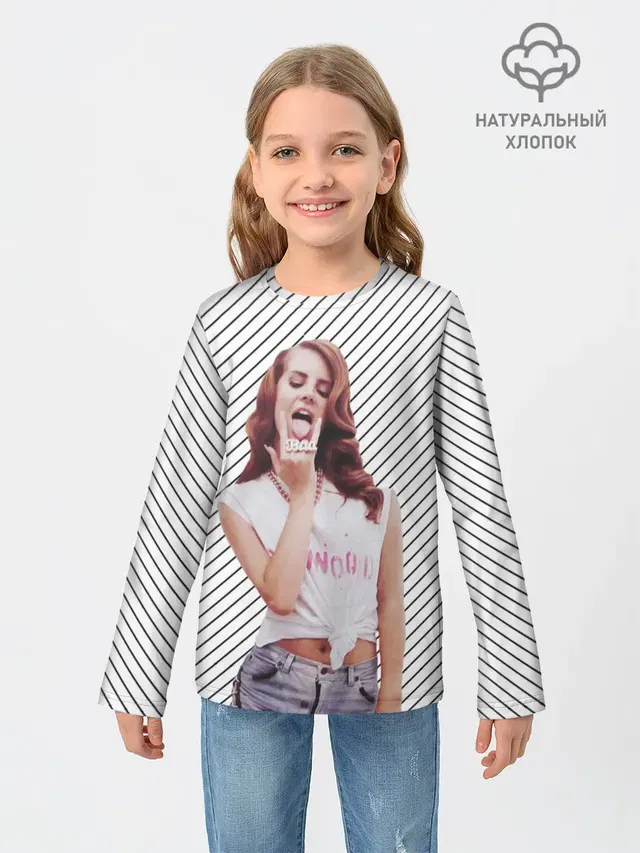 Детский лонгслив с принтом «Lana Del Rey — Дерзкая Лана»
