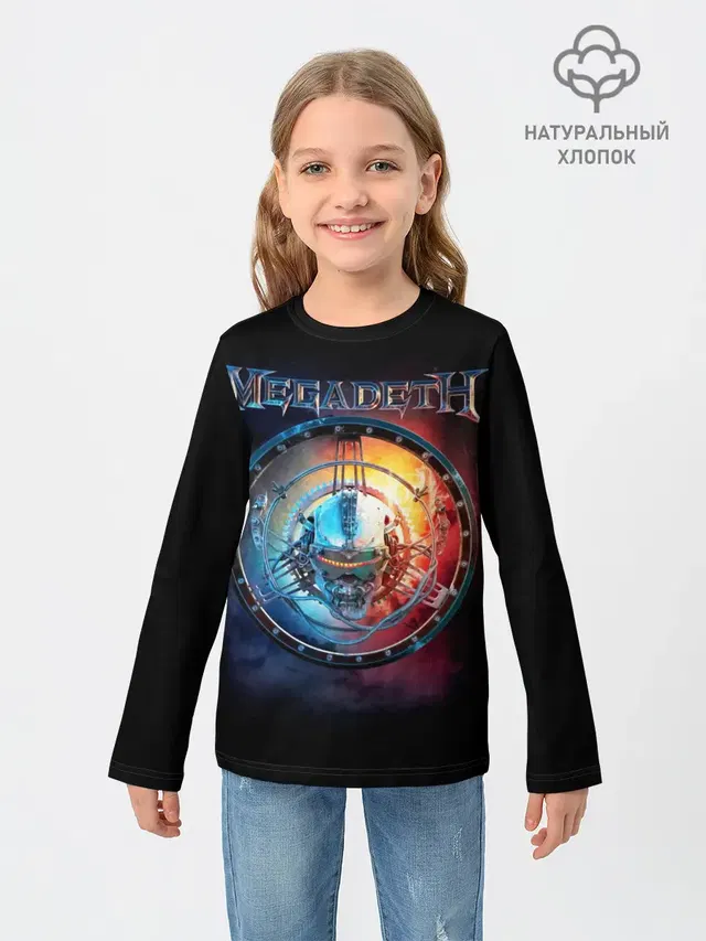 Детский лонгслив с принтом «Megadeth — Megadeth, Super Collider»