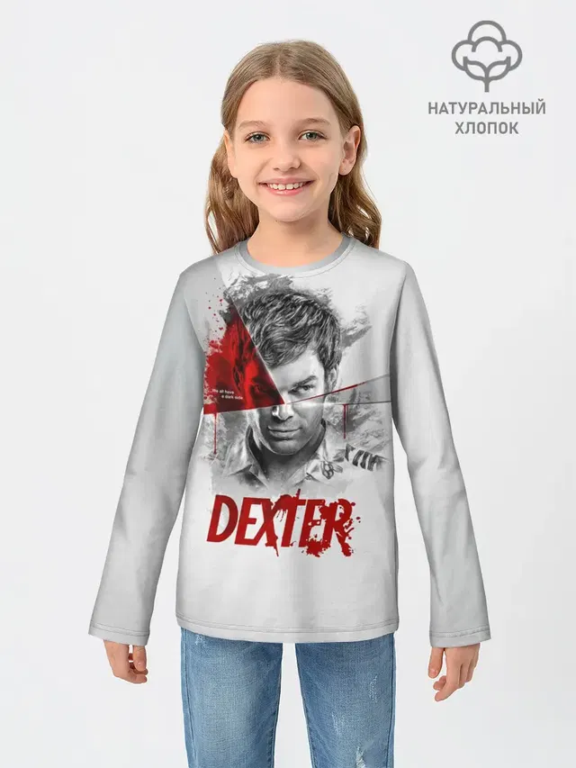Детский лонгслив с принтом «Декстер — Dexter Правосудие Декстера»