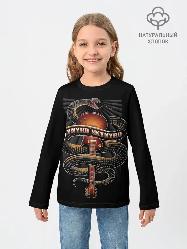 Детский лонгслив с принтом «LYNYRD SKYNYRD SNAKE»