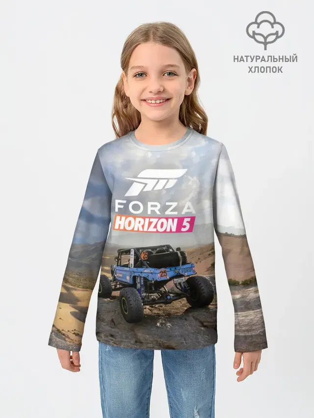 Детский лонгслив с принтом «Forza Horizon — Forza Horizon 5»