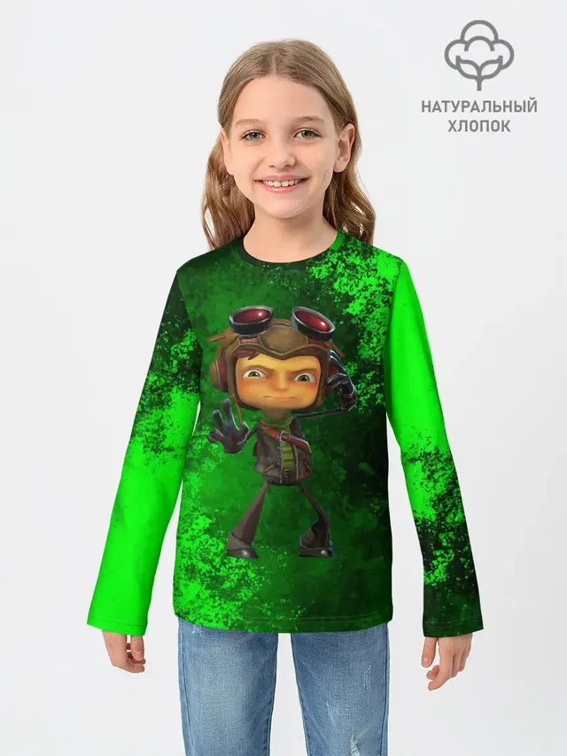 Детский лонгслив с принтом «Psychonauts — Psychonauts 2 — Распутин»