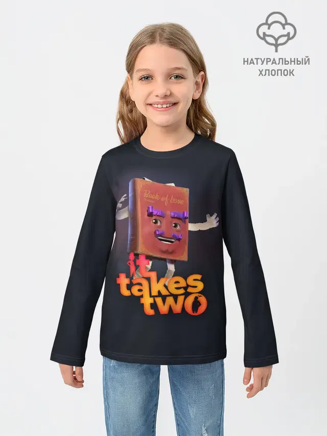 Детский лонгслив с принтом «It takes two — It Takes Two Док Хаким»