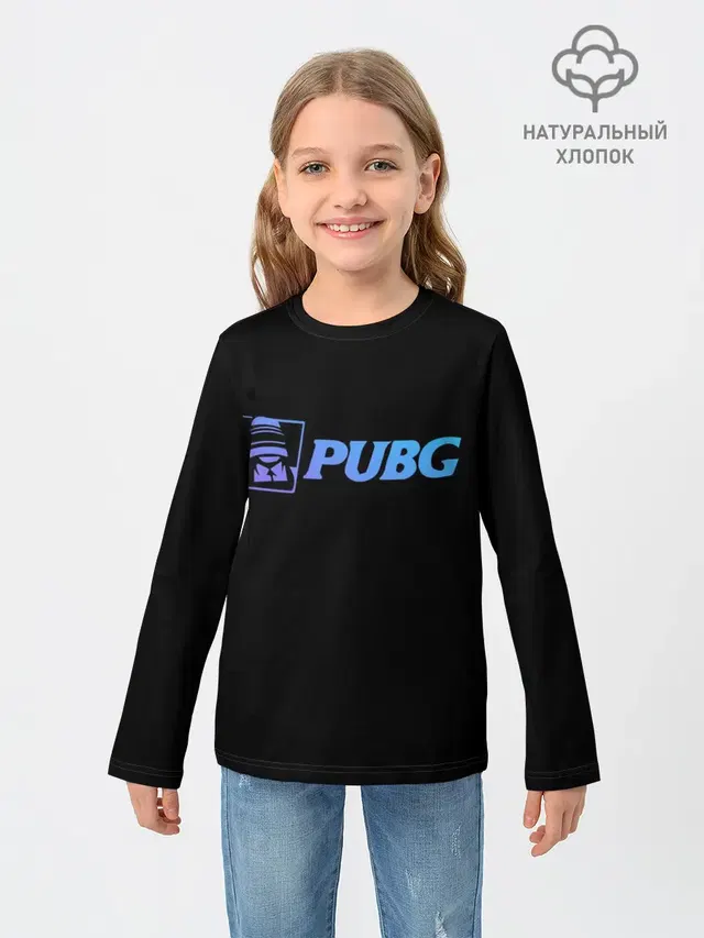 Детский лонгслив с принтом «ПАБГ — PUBG NEON,»