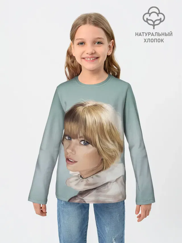 Детский лонгслив с принтом «Taylor Swift — Обворожительная Тейлор»