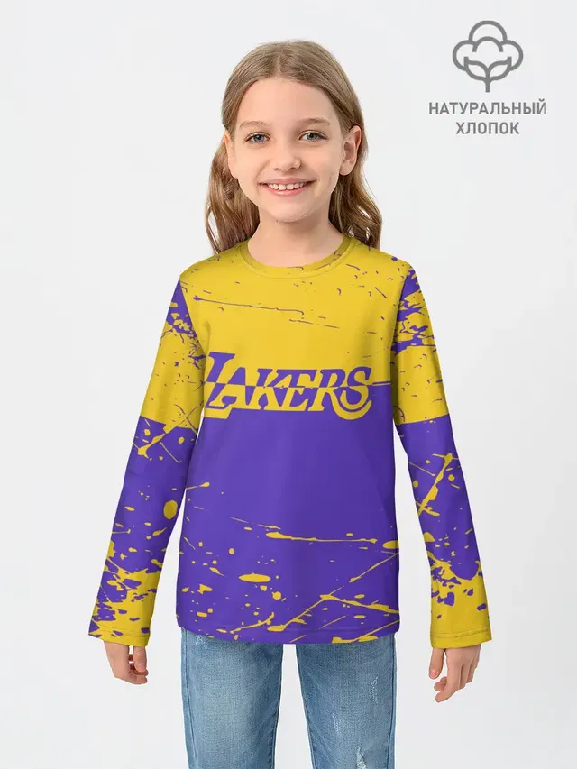 Детский лонгслив с принтом «Лейкерс — Kobe Bryant - Los Angeles Lakers - NBA»