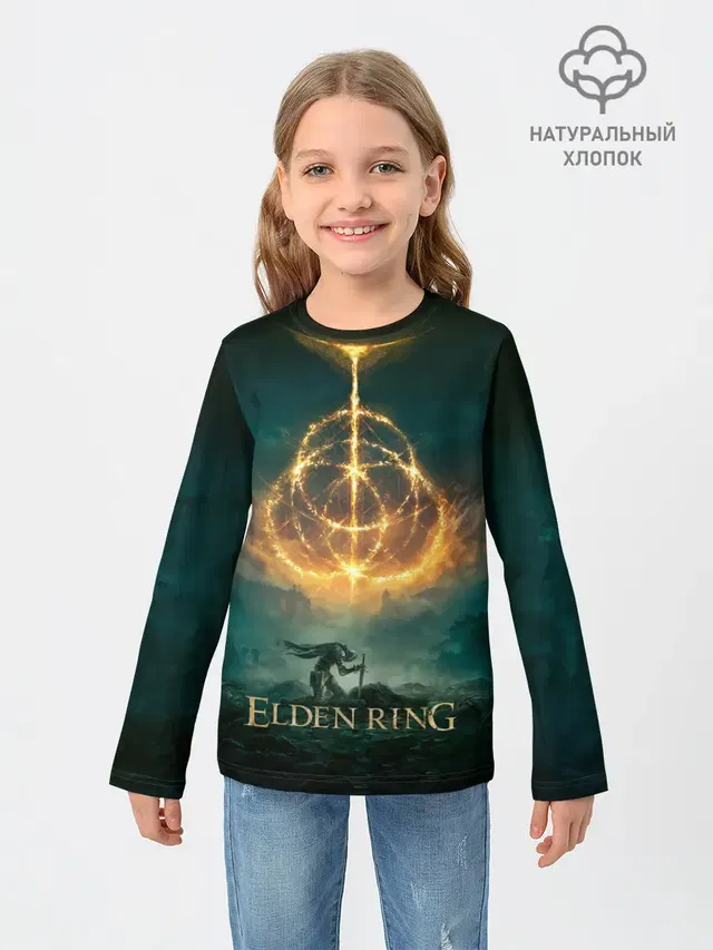 Детский лонгслив с принтом «Elden Ring — Elden Ring Game Art»
