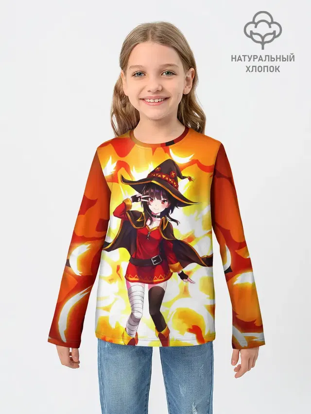 Детский лонгслив с принтом «Коносуба — MeguminKonoSuba»