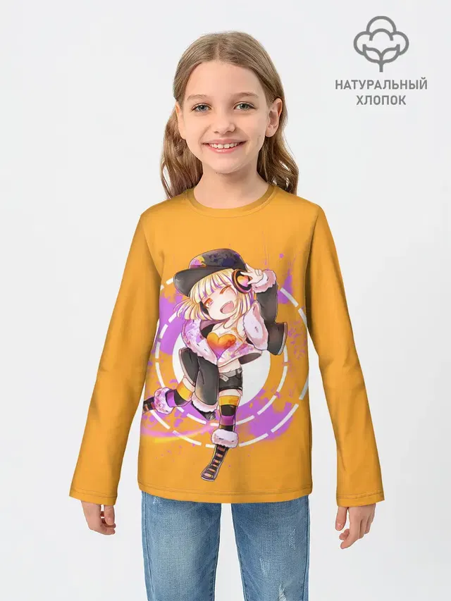 Детский лонгслив с принтом «Gacha Club — DJ Daisy»
