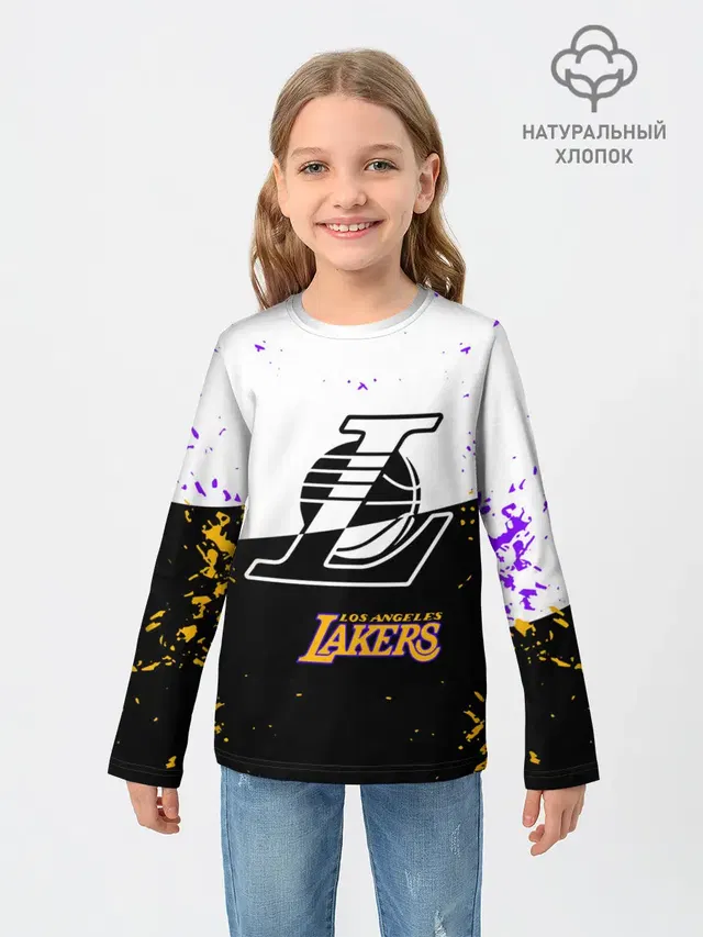 Детский лонгслив с принтом «Лейкерс — Коби Брайант Los Angeles Lakers,»