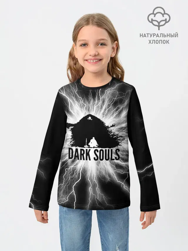 Детский лонгслив с принтом «dark souls remastered,»
