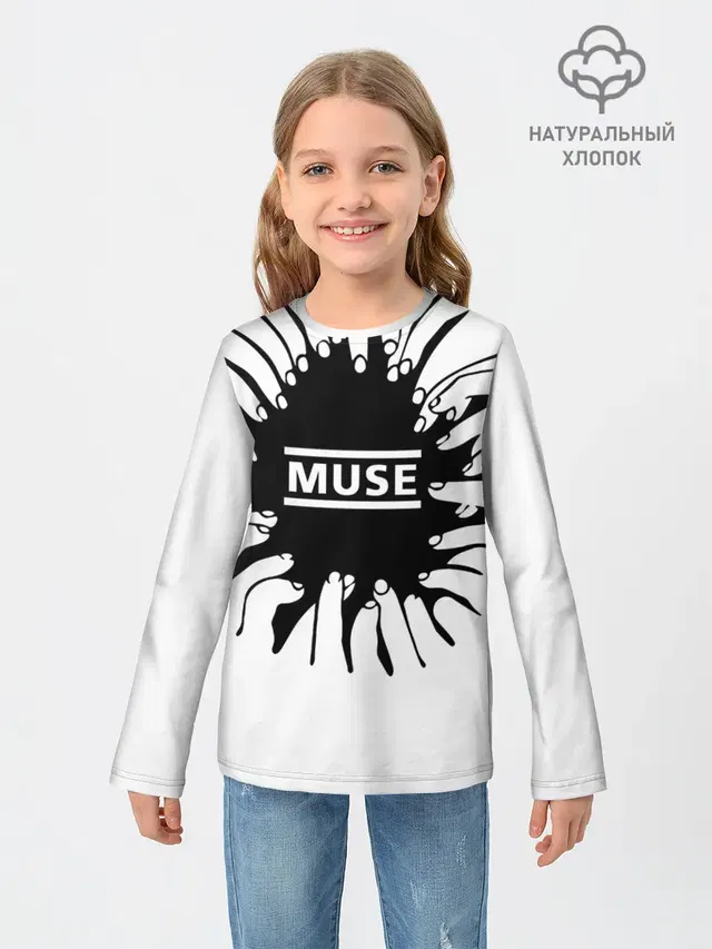 Детский лонгслив с принтом «Muse — MUSE пальцы»