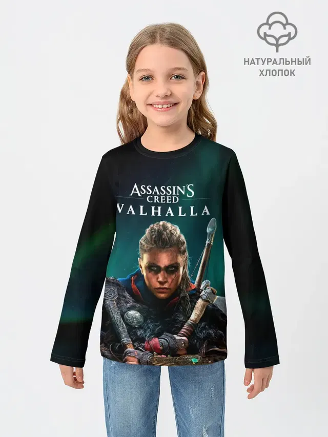 Детский лонгслив с принтом «Viking — Assassins Creed, Valhalla»