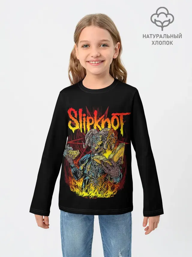 Детский лонгслив с принтом «Slipknot THE Gray Chapter»