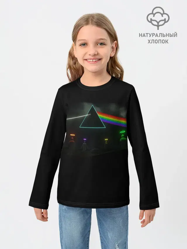 Детский лонгслив с принтом «Pink Floyd — PINK FLOYD LOGO»