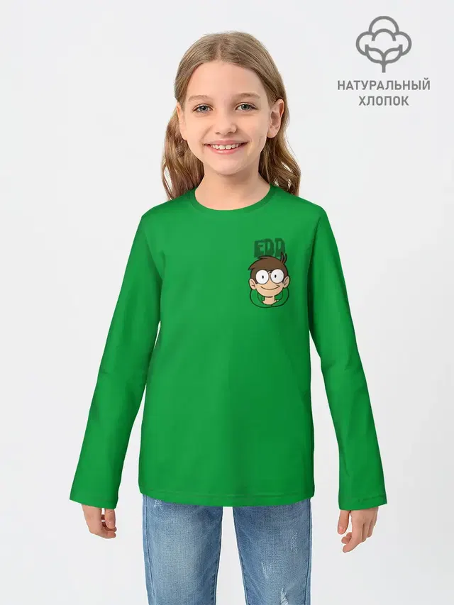 Детский лонгслив с принтом «Eddsworld — Эдд»