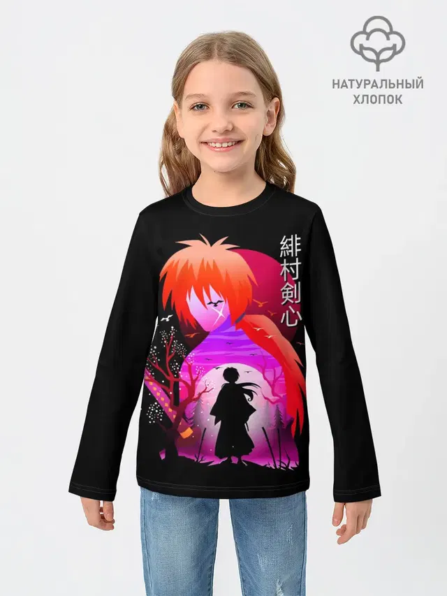 Детский лонгслив с принтом «Rurouni Kenshin»