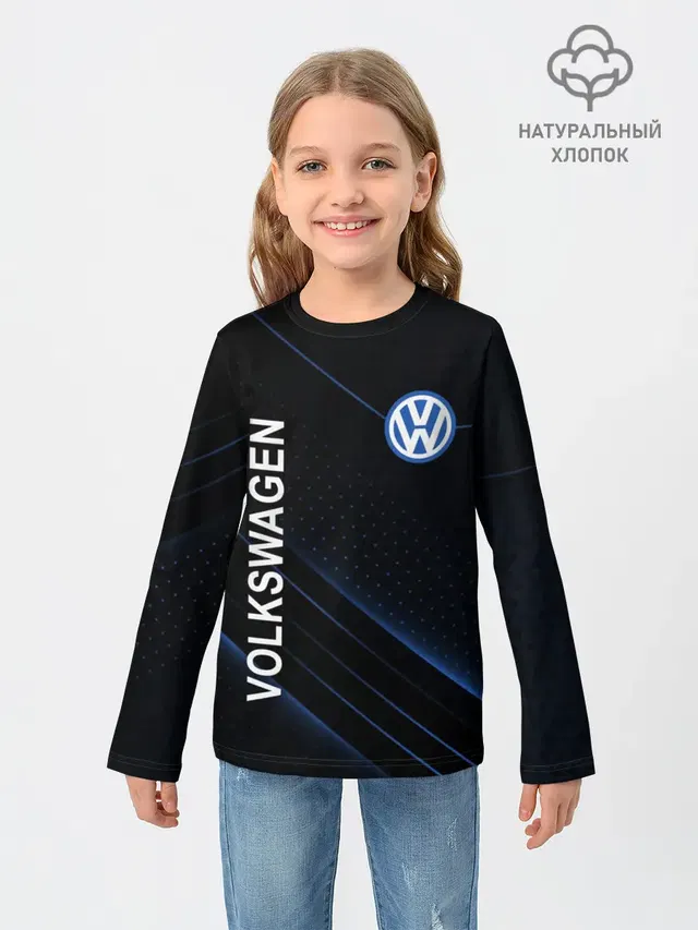 Детский лонгслив с принтом «Volkswagen — Volkswagen, sport»