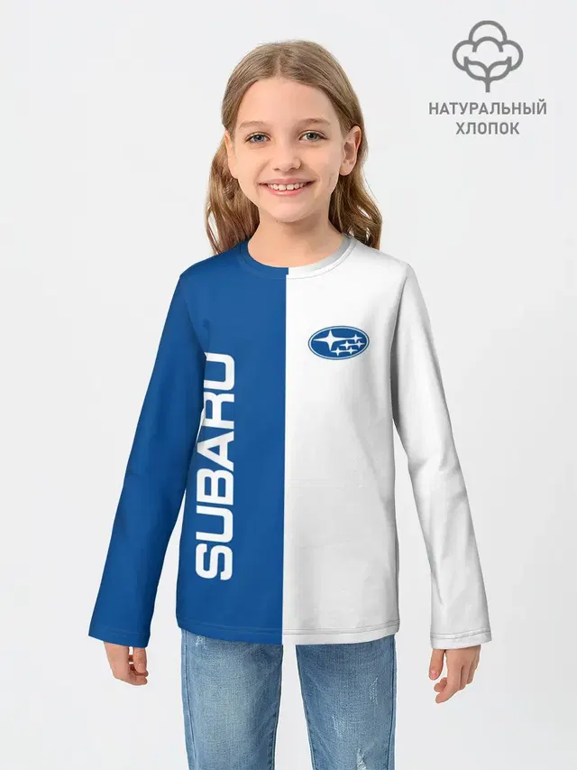 Детский лонгслив с принтом «Subaru — Subaru, sport»