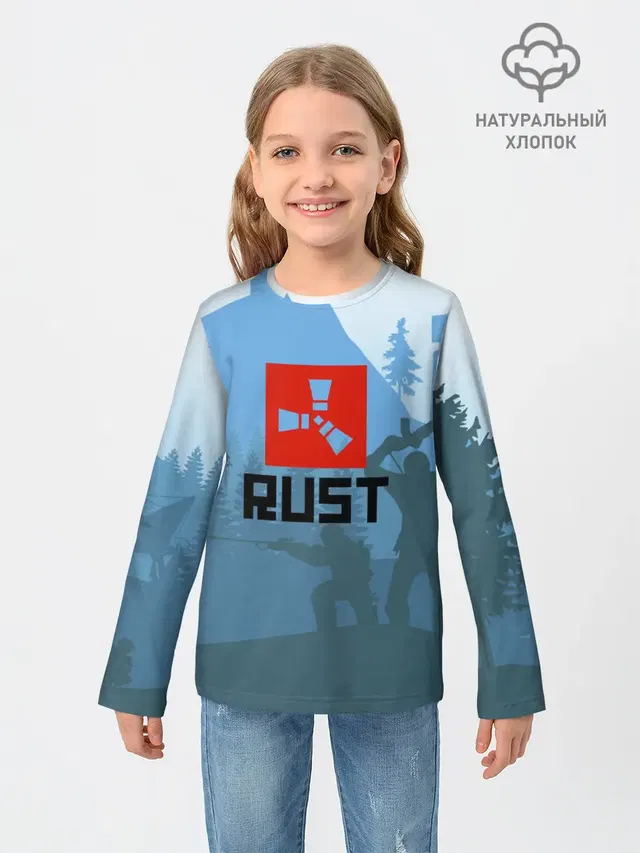 Детский лонгслив с принтом «Rust — Выживалка Раст»