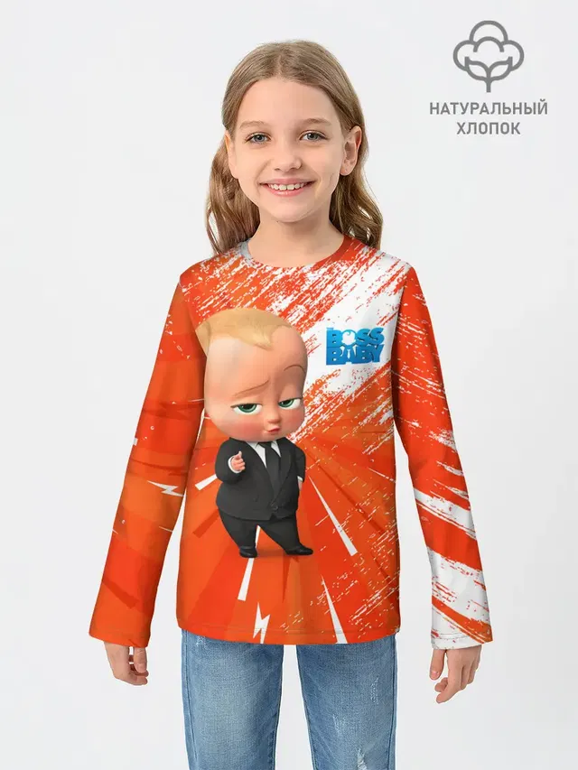 Детский лонгслив с принтом «Босс-молокосос — Boss Baby»