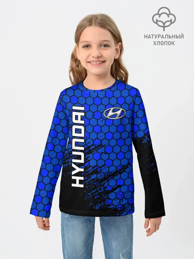 Детский лонгслив с принтом «Hyundai — Hyundai/Хёндай»