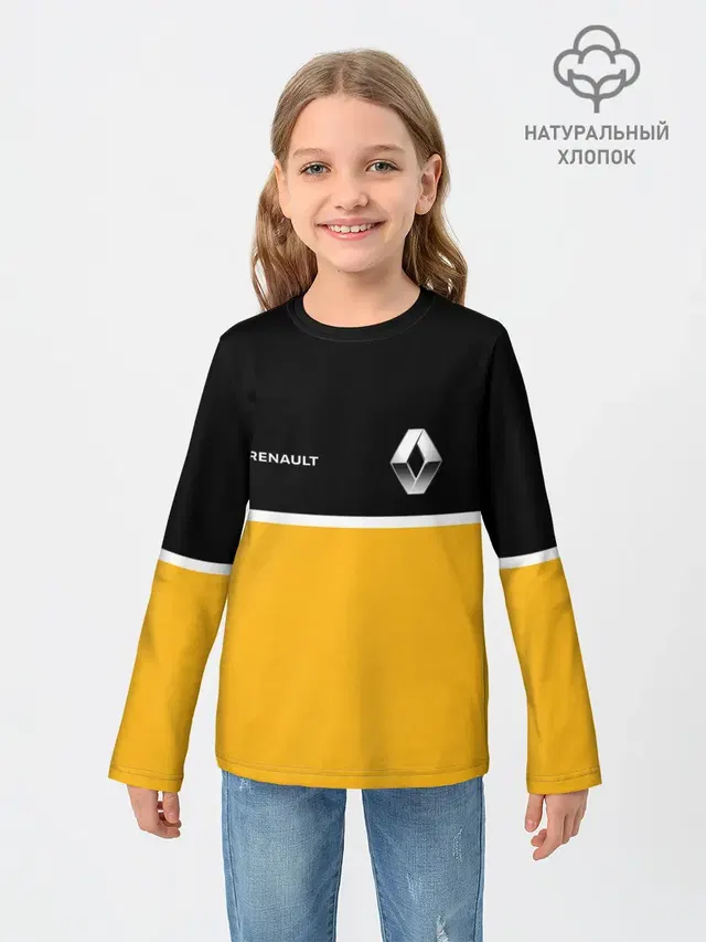 Детский лонгслив с принтом «Renault Два цвета — Два цвета»