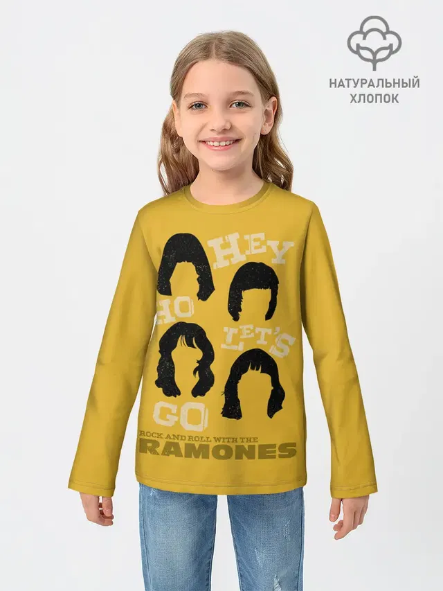 Детский лонгслив с принтом «Ramones — Hey Ho Lets Gog»