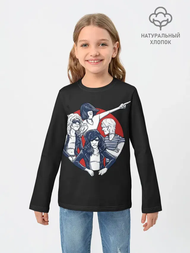 Детский лонгслив с принтом «Ramones — Рамонс в сборе»