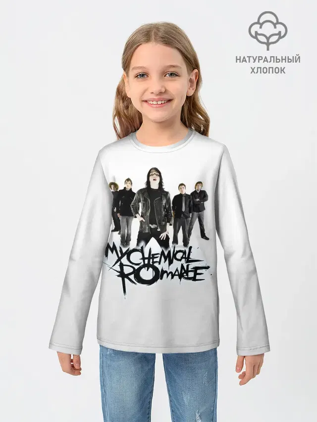Детский лонгслив с принтом «My Chemical Romance — Участники группы My Chemical Romance»
