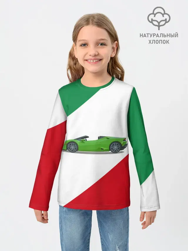 Детский лонгслив с принтом «Lamborghini»