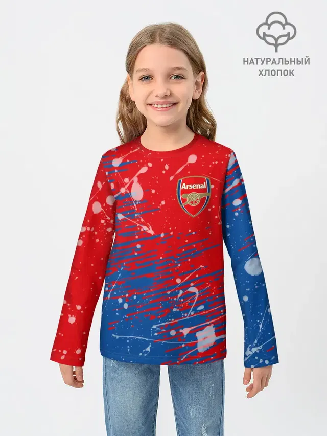 Детский лонгслив с принтом «Arsenal: Фирменные цвета.»