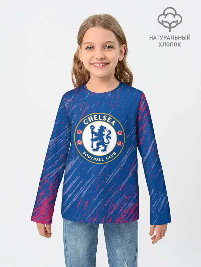 Детский лонгслив с принтом «Chelsea: Logo.»