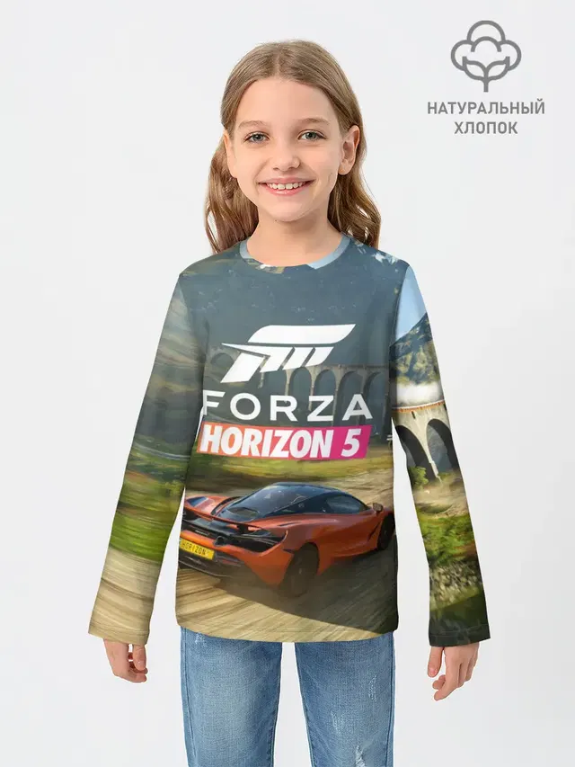 Детский лонгслив с принтом «Forza Horizon — Forza Horizon 5, игра»