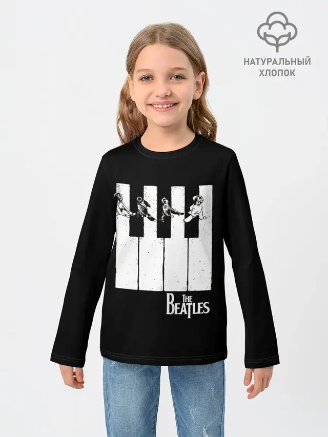 Детский лонгслив с принтом «The Beatles — THE BEATLES ЗНАМЕНИТАЯ КАРТИНКА»