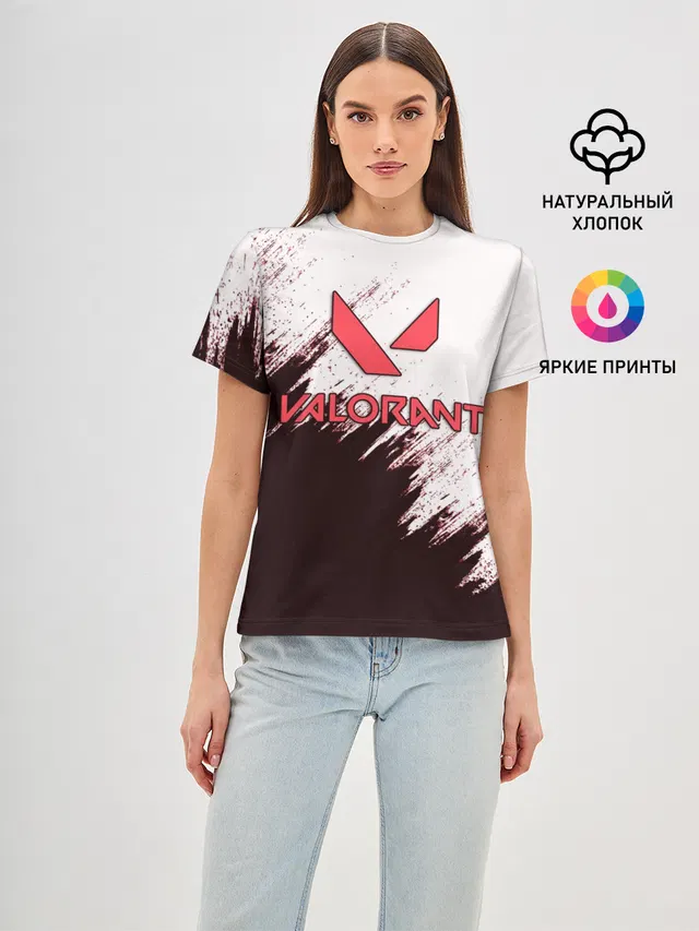 Женская базовая футболка с принтом «Brush stroke»