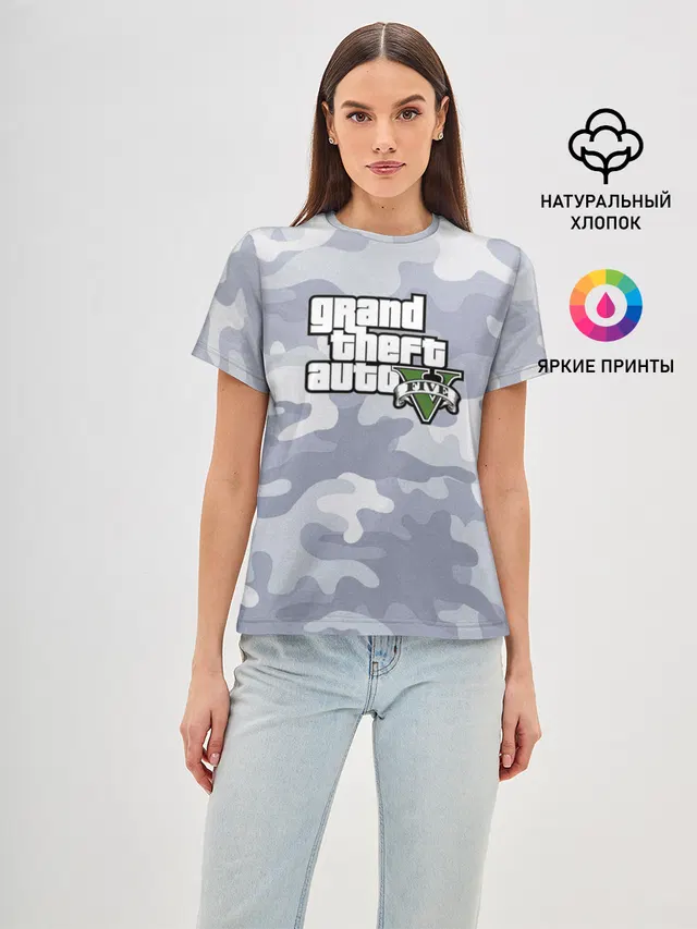Женская базовая футболка с принтом «GTA — GTA 5»