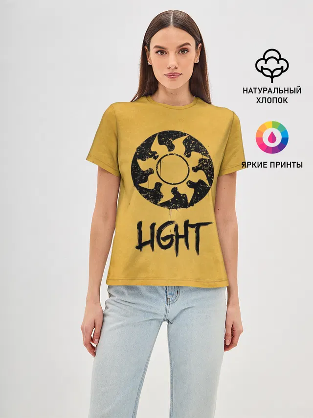 Женская базовая футболка с принтом «Magic:The Gathering — Emblems Light»