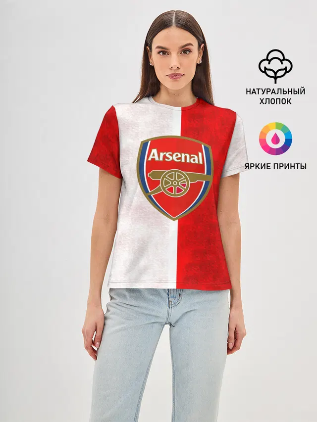 Женская базовая футболка с принтом «FC Arsenal 3D»