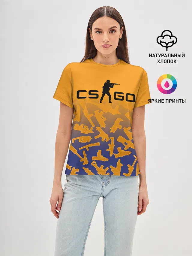 Женская базовая футболка с принтом «Counter-Strike — CS GO»