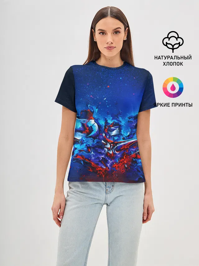Женская базовая футболка с принтом «Casual Color | Style»