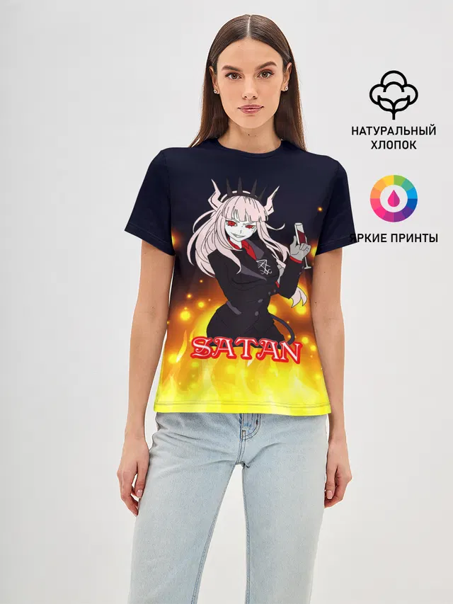 Женская базовая футболка с принтом «Helltaker Satan Girl»