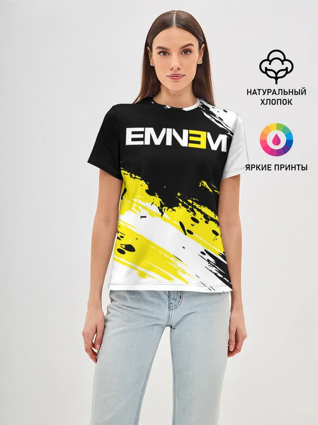 Женская базовая футболка с принтом «Eminem»