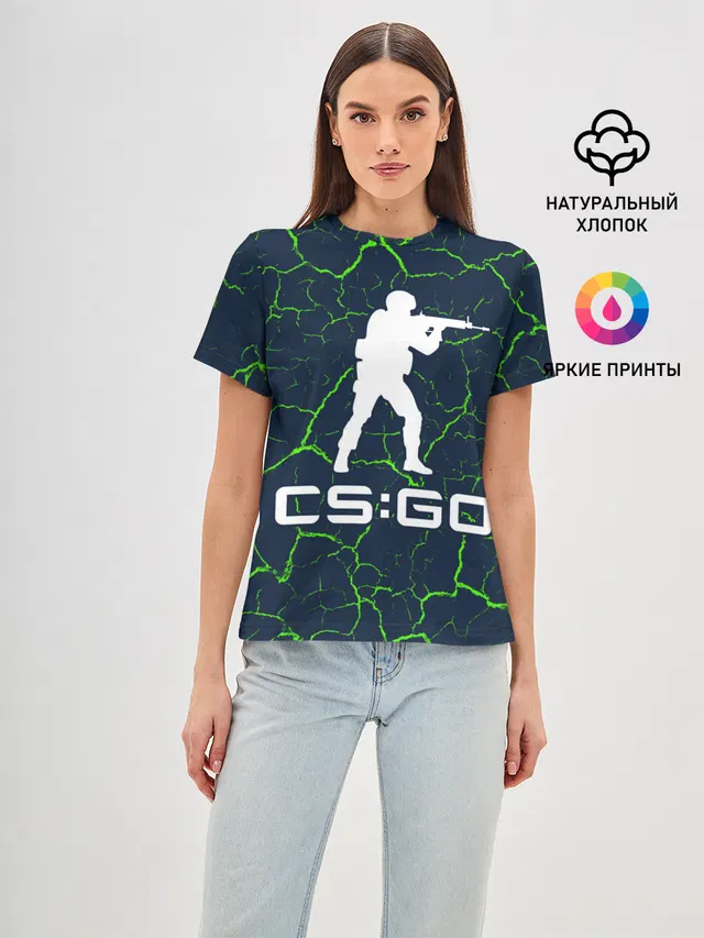 Женская базовая футболка с принтом «Counter-Strike — CS GO»